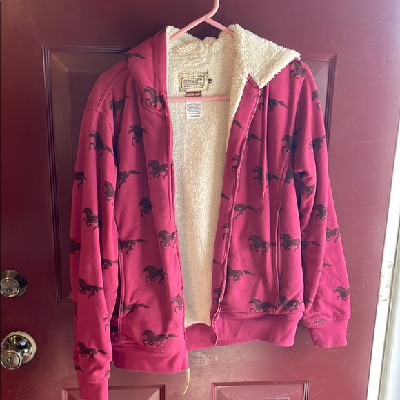 Per Linnemann-Schmidt Jackets & Blazers - Red Hoodie with Horse Print